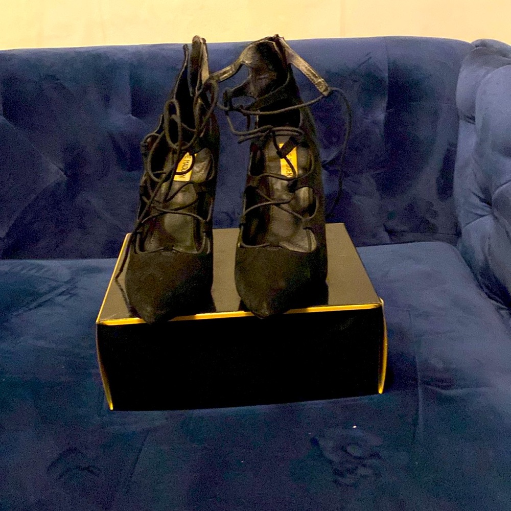 Black heels that lace up